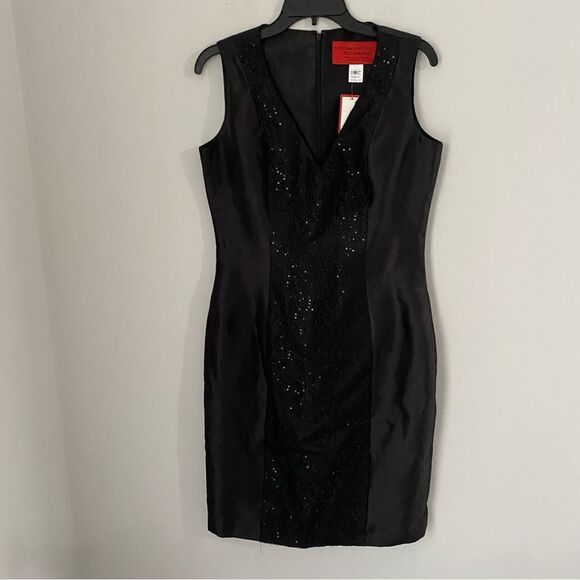 B Michael America Red Collection Women’s V Neck Sleeveless Sequin Mini Dress 6 - Picture 1 of 4